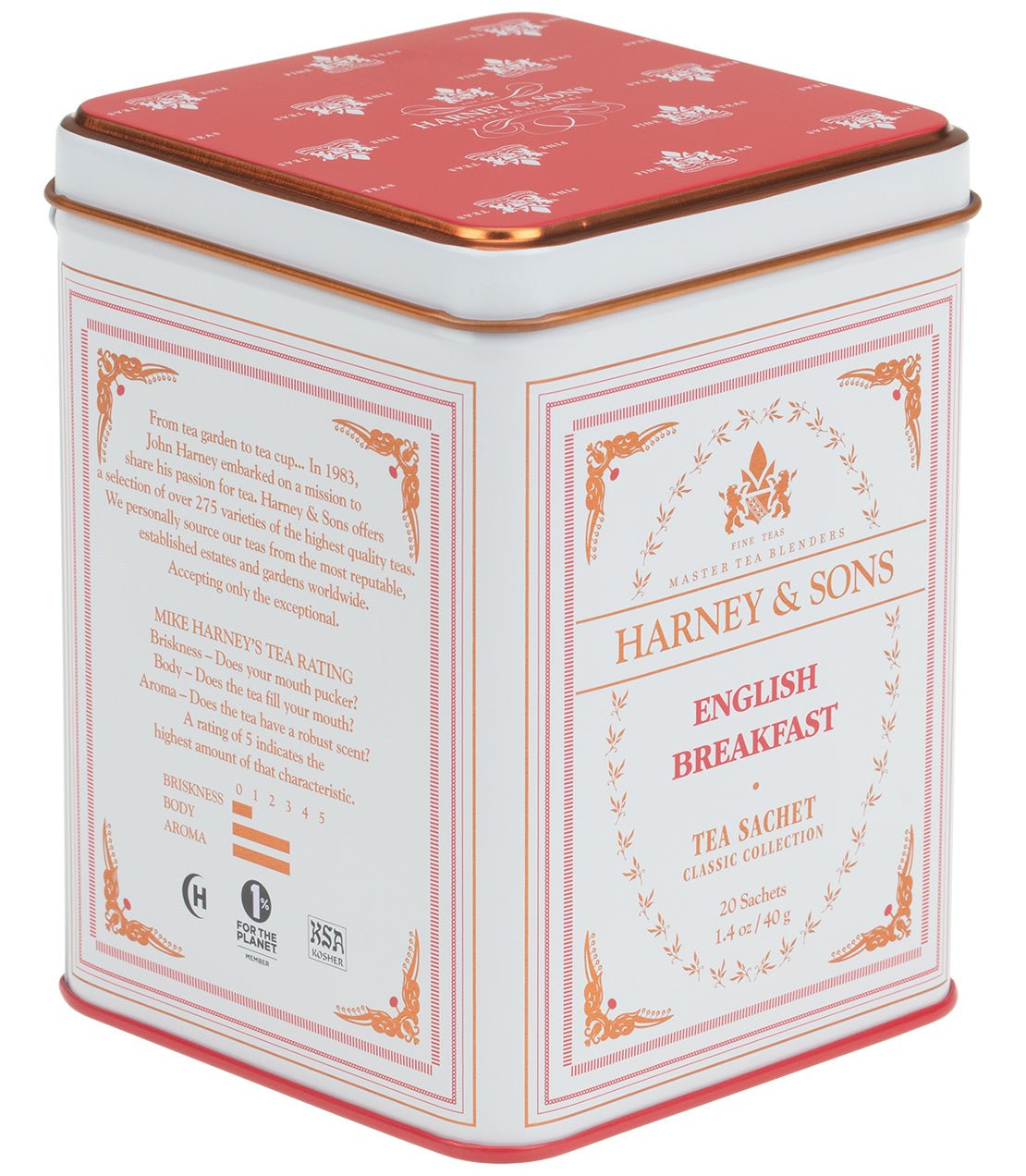 English Breakfast, Classic Tin of 20 Sachets - DWELL by CMHarney & Sons Fine Teas