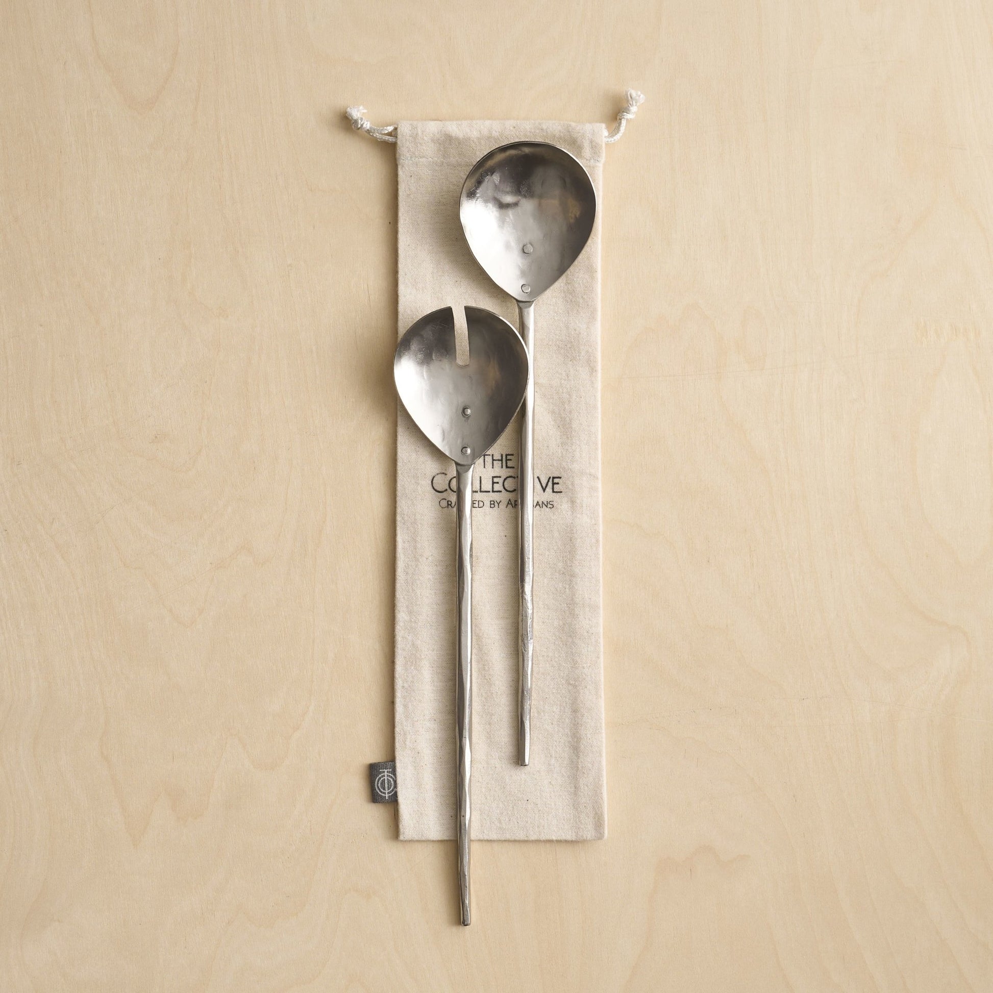 Forge Pewter Salad Servers - Set of 2 - DWELL by CMTHE COLLECTIVE