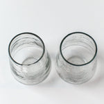 Handblown Hammered Glass Water Tumbler, Clear - set of 4 - DWELL by CM