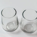 Handblown Hammered Glass Water Tumbler, Clear - set of 4 - DWELL by CM