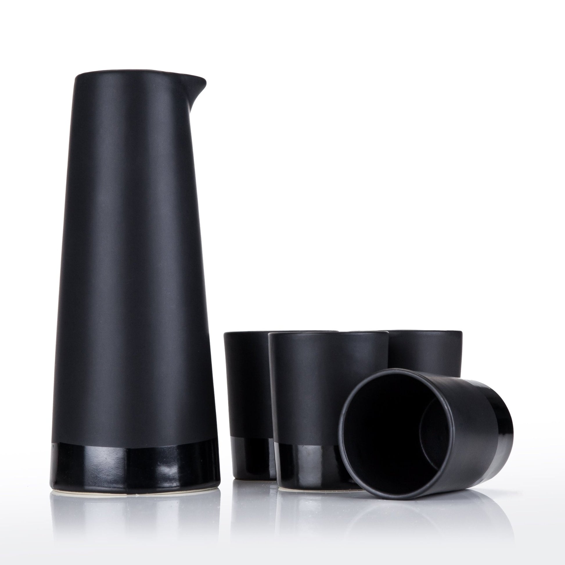 5 - Piece Stoneware Sake Set in Black - DWELL by CMViski