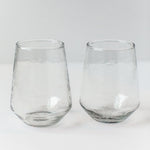 Handblown Hammered Glass Water Tumbler, Clear - set of 4 - DWELL by CM