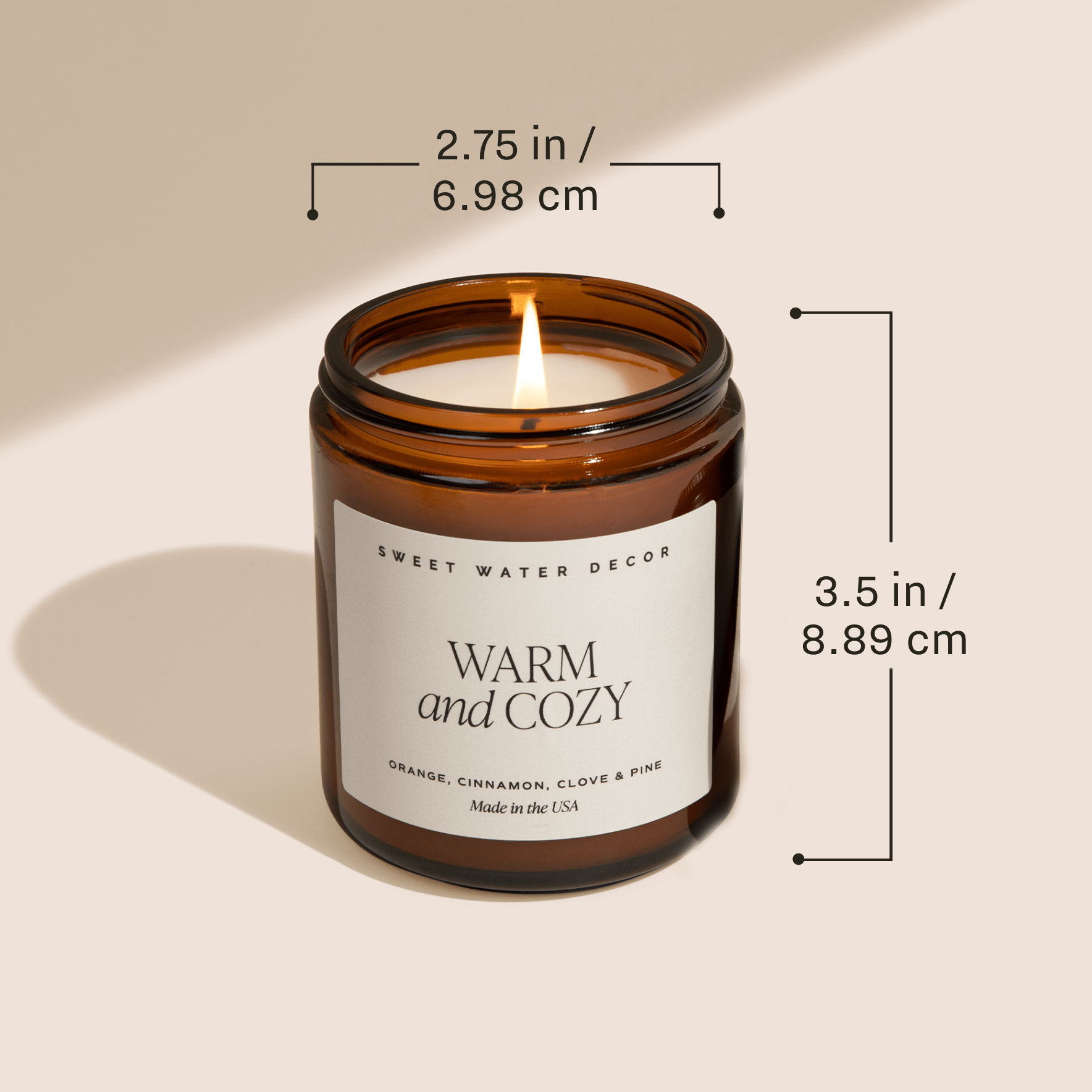 Driftwood and Mahogany Soy Candle - Amber Jar - 9 oz