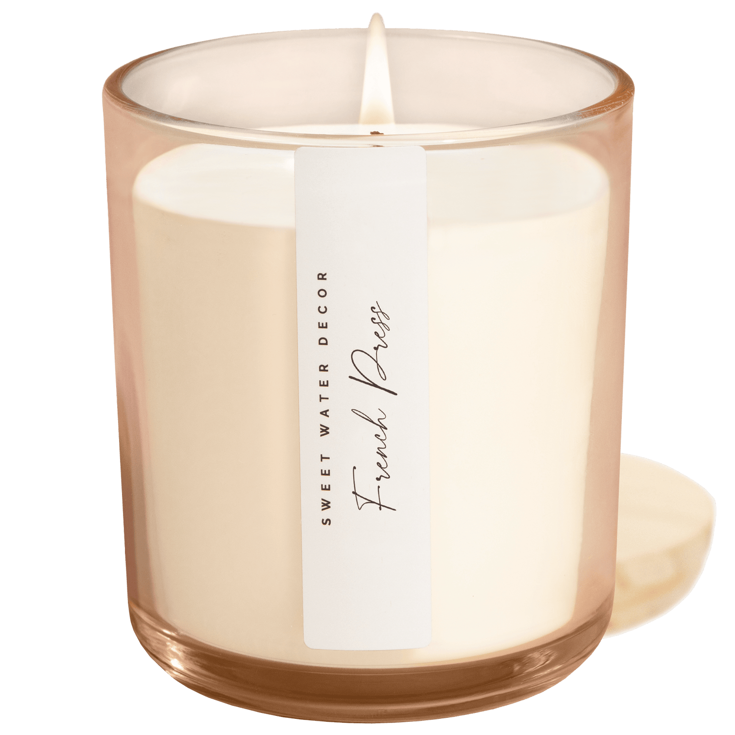French Press Soy Candle - Tinted Glass Jar - 12 oz (Fresh Coffee)