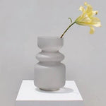 Osmos Studio Frosted Grey Sculptural Glass Vase - DWELL by CM