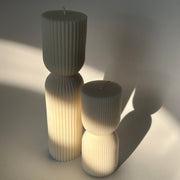 Striped Column Candle | Pillar Soy Decorative Candle - DWELL by CM