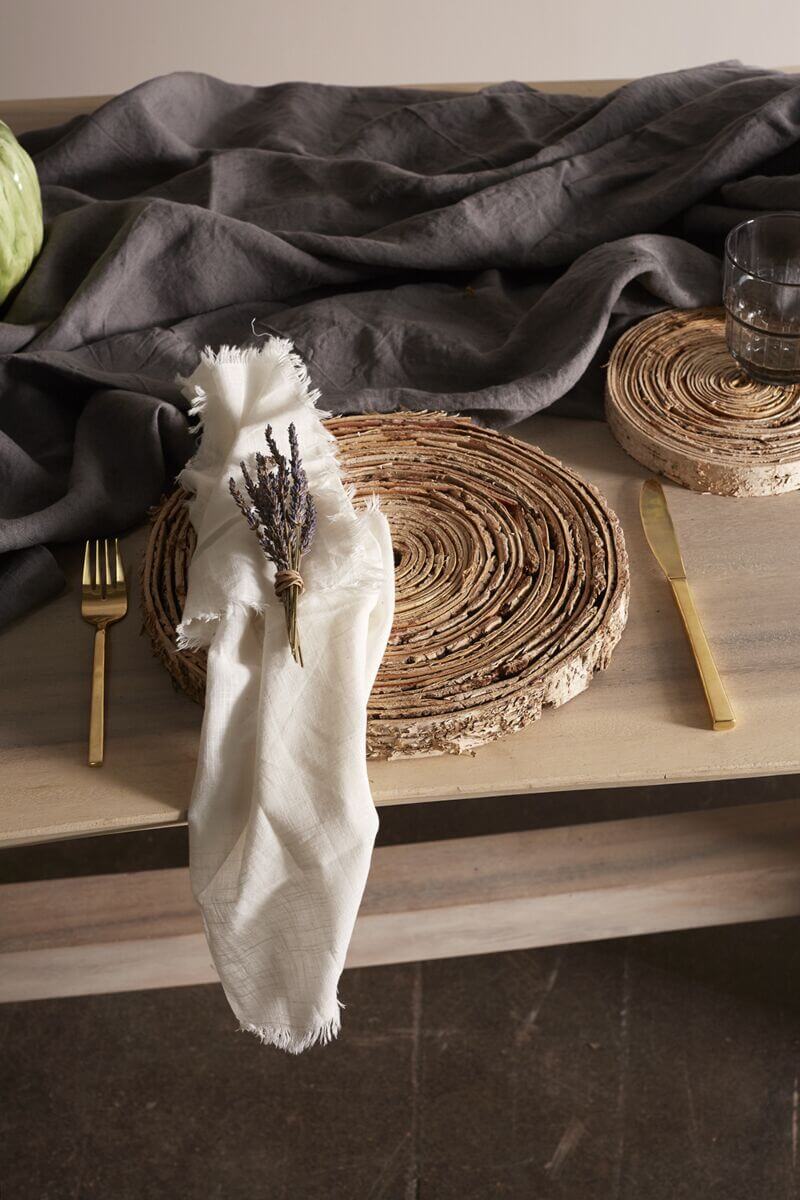 Stripped Birchwood Chargers | Accent Decor - DWELL by CM