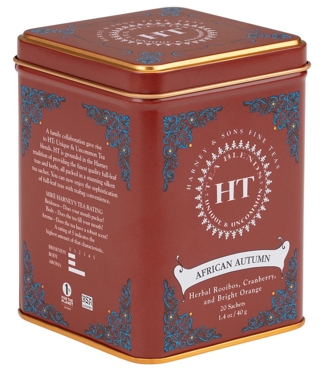 African Autumn, HT Tin of 20 Sachets - DWELL by CMHarney & Sons Fine Teas