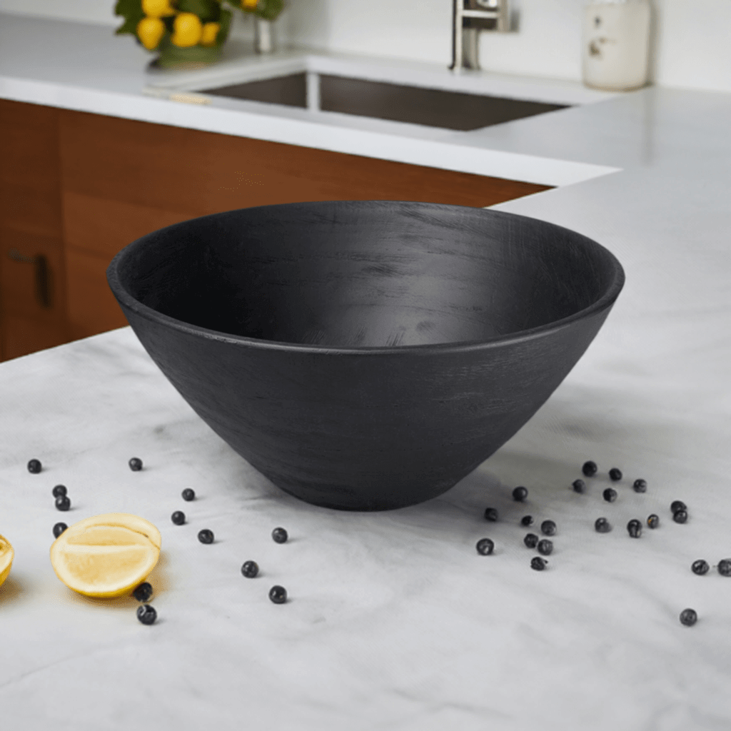 Arendal Black Mango Wood Serving Bowl | Sustainable Luxury Statement Piece by be HOME - DWELL by CMbe HOME