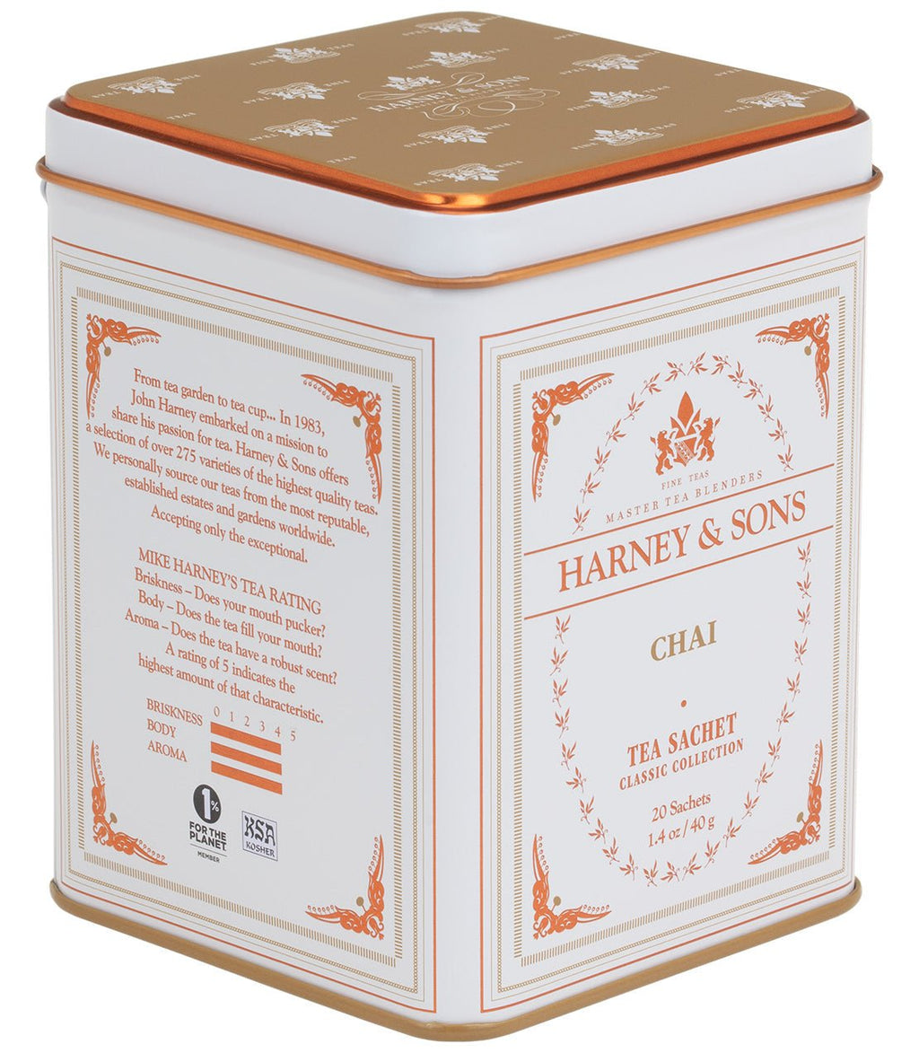 Chai, Classic Tin of 20 Sachets - DWELL by CMHarney & Sons Fine Teas