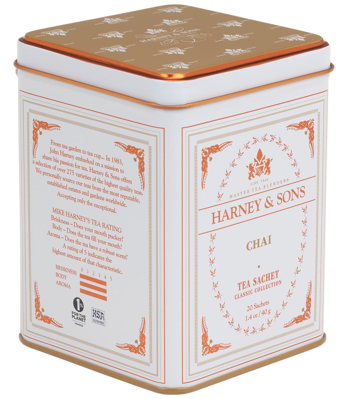 Chai, Classic Tin of 20 Sachets - DWELL by CMHarney & Sons Fine Teas