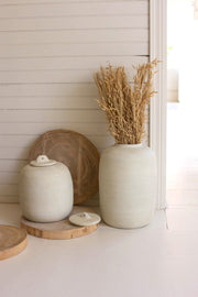 Crisp White Ceramic Canister Set of Two by Kalalou - DWELL by CMKalalou