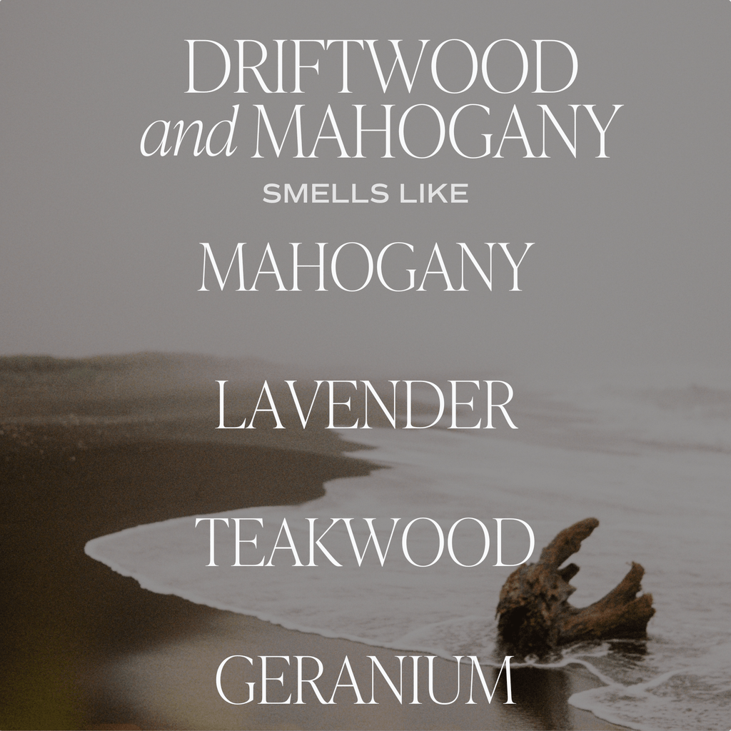 Driftwood and Mahogany Soy Candle - Amber Jar - 9 oz - DWELL by CMSweet Water Decor