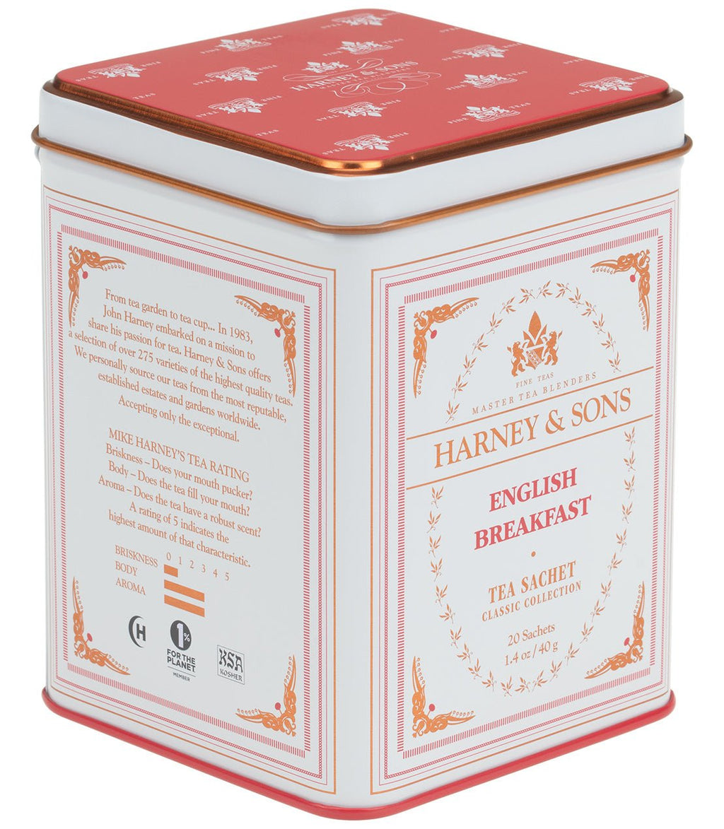 English Breakfast, Classic Tin of 20 Sachets - DWELL by CMHarney & Sons Fine Teas