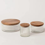 Fluted Glass Storage Jars - set of 3 - DWELL by CMFleck