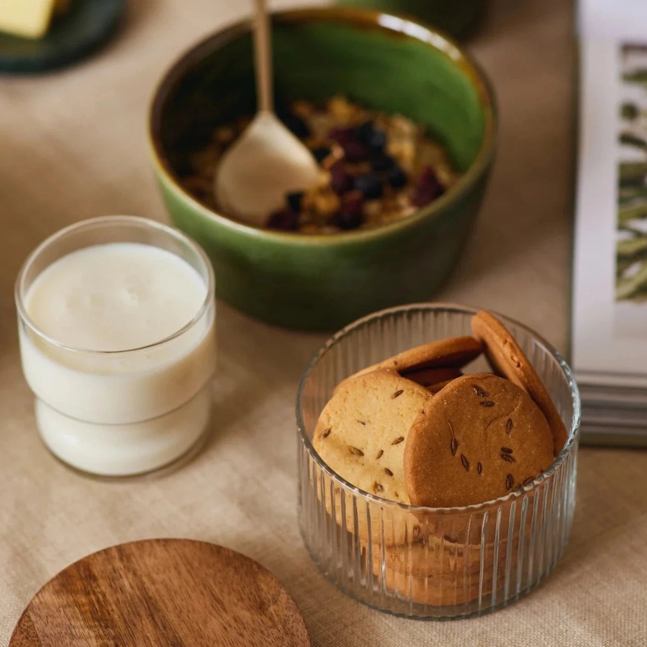 Fluted Glass Storage Jars - set of 3 - DWELL by CMFleck
