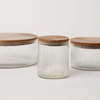 Fluted Glass Storage Jars - set of 3 - DWELL by CMFleck
