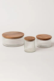 Fluted Glass Storage Jars - set of 3 - DWELL by CMPowered by People