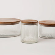 Fluted Glass Storage Jars - set of 3 - DWELL by CMPowered by People