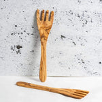 Olive Wood Serving Spatula Forks - Pair - DWELL by CM