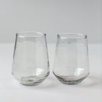 Handblown Hammered Glass Water Tumbler, Clear - set of 4 - DWELL by CMCreative Women