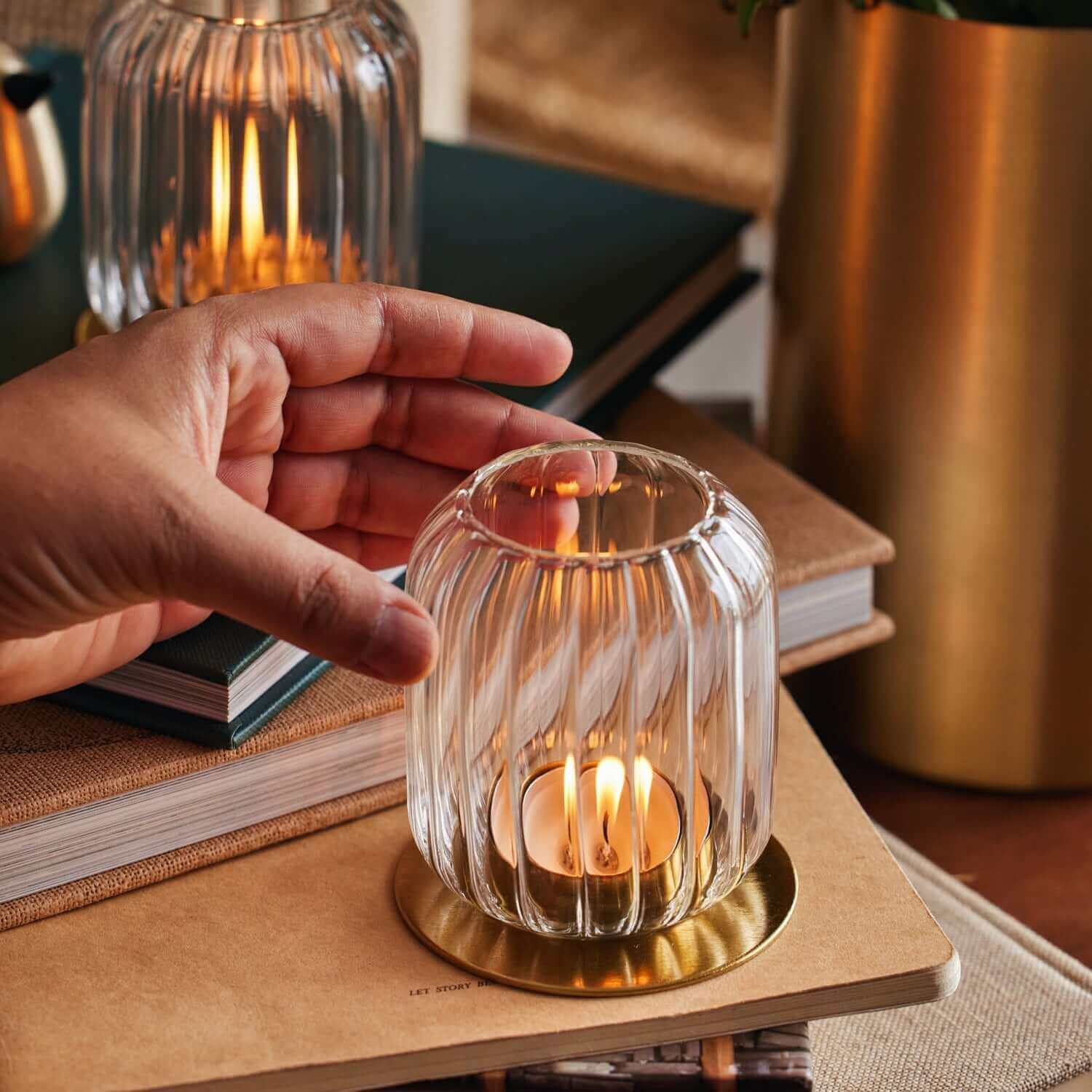 Kira Glass Lantern - set of 2 - DWELL by CM