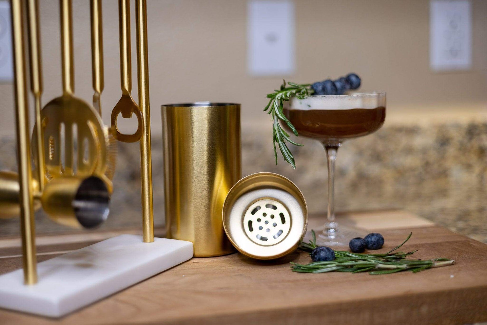 Luxe Gold Cocktail Shaker Set – Elevate Your Home Bar with be HOME - DWELL by CM