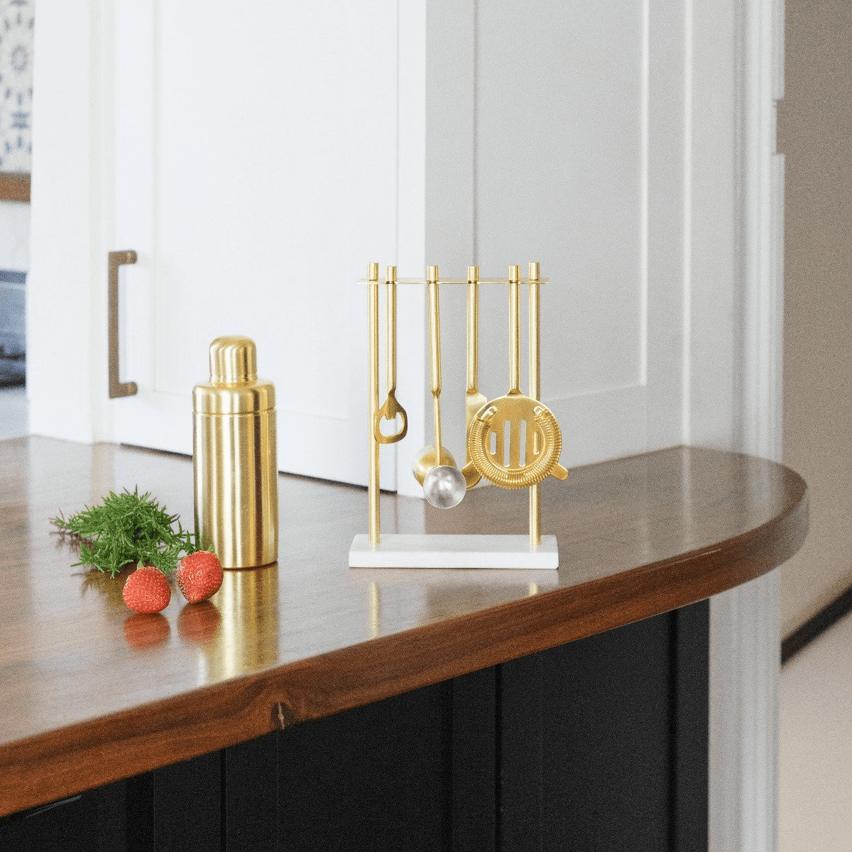 Luxe Gold & Marble Hanging Bar Tool Set by be HOME - DWELL by CMbe HOME