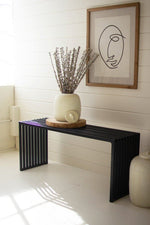 Multifunctional Black Accent Table with Integrated Bench - DWELL by CMKalalou