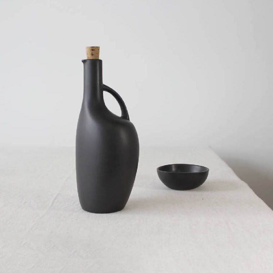 Stoneware Olive Oil Bottle | Canard 34oz - DWELL by CM