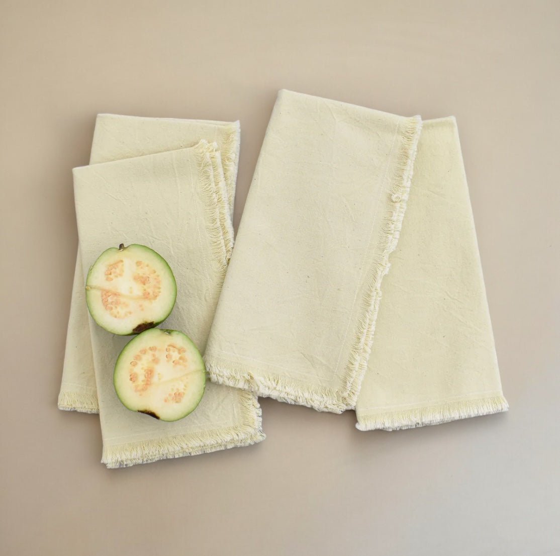 Natural Ivory Napkins (Set of 4) by CECILIADENADIE studio - DWELL by CMMESO