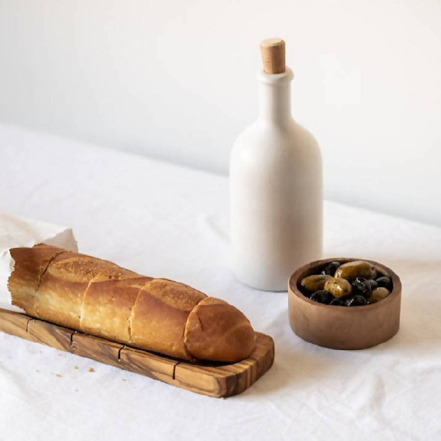 Olive Wood Bread Slicing Board - DWELL by CMGHARYAN Stoneware & More North America