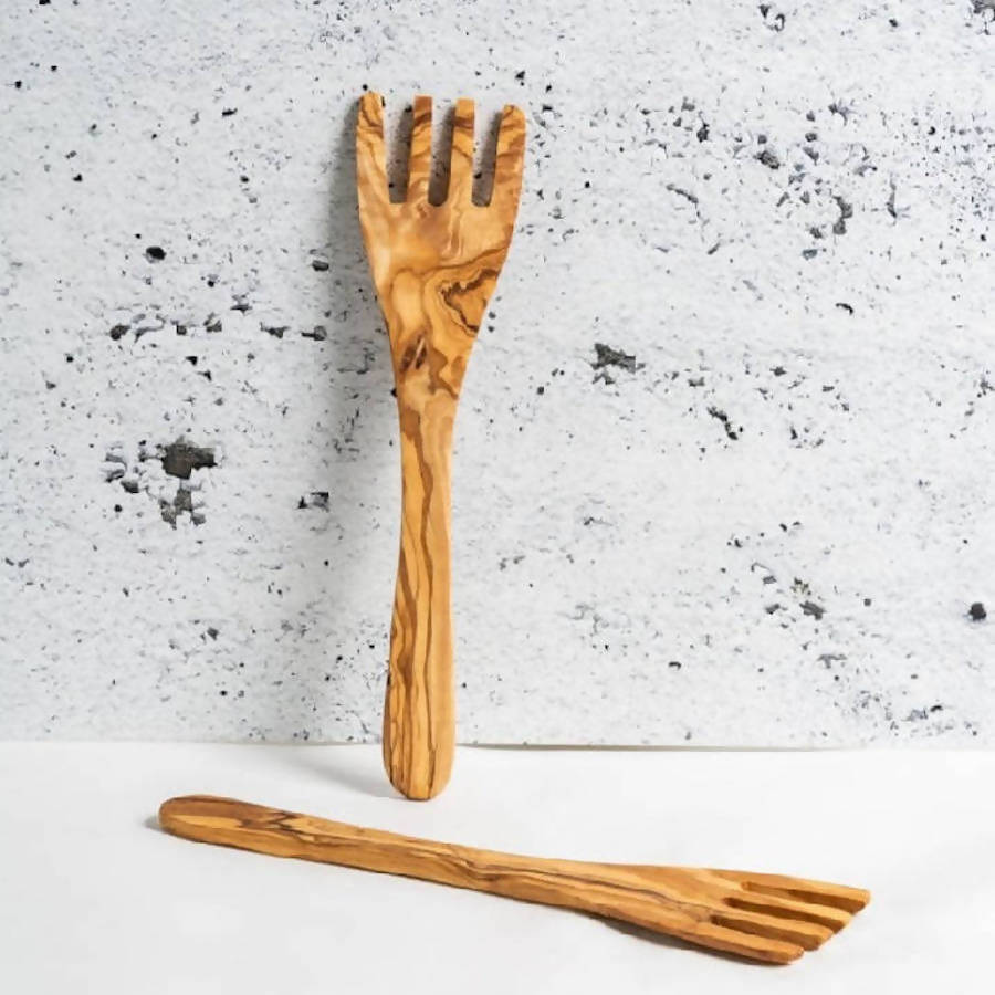 Olive Wood Serving Spatula Forks - Pair - DWELL by CMGHARYAN Stoneware & More North America