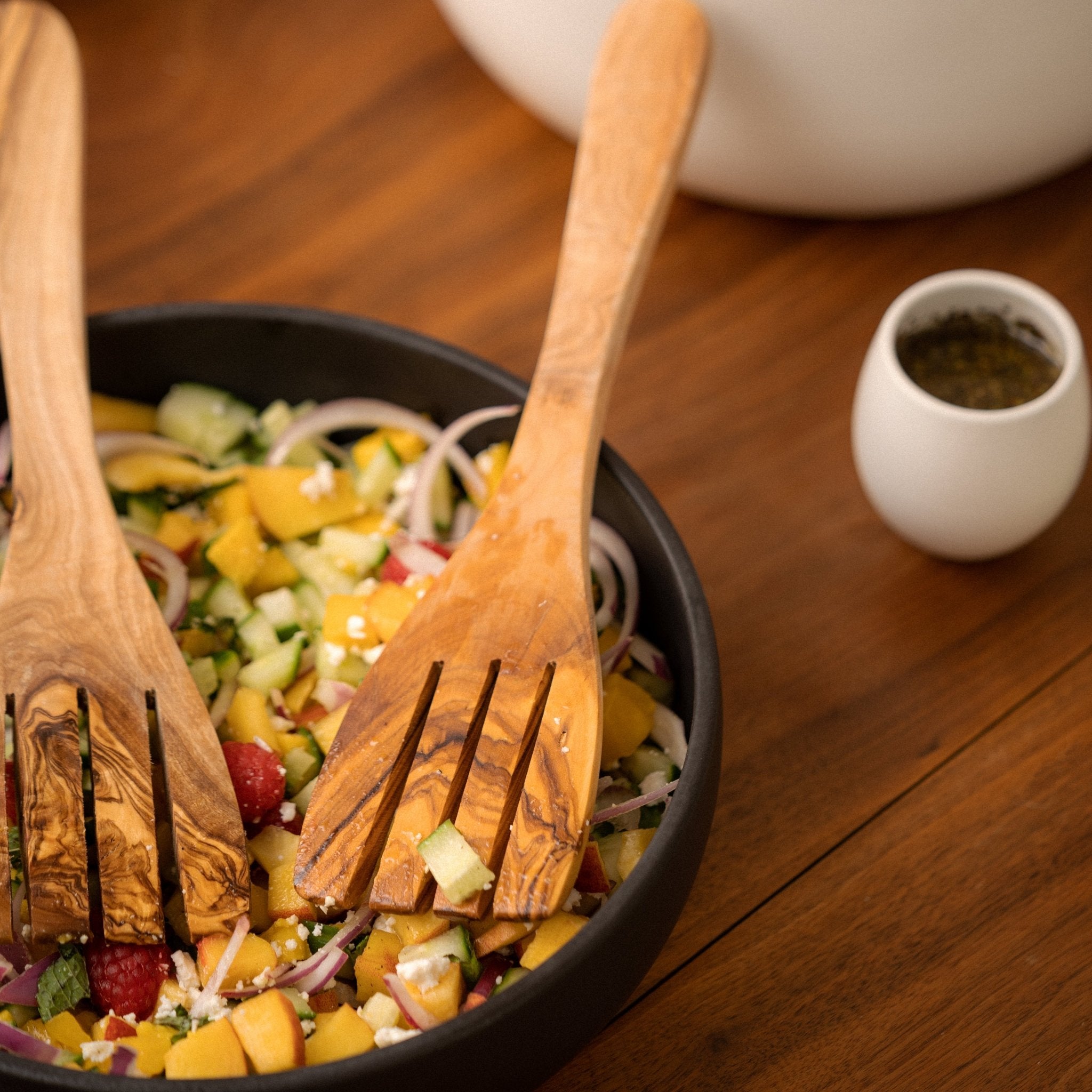 Olive Wood Serving Spatula Forks - Pair - DWELL by CMGHARYAN Stoneware & More North America