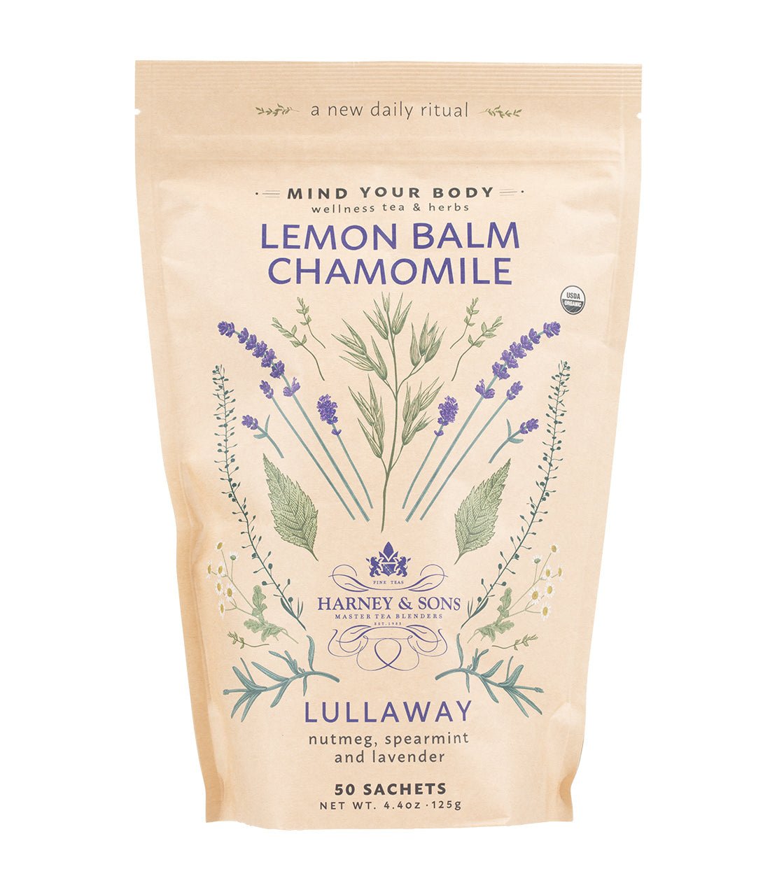 Organic Lemon Balm Chamomile, Bag of 50 Sachets - DWELL by CMHarney & Sons Fine Teas