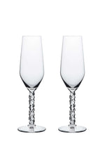 Orrefors Carat Champagne Flutes (8oz): Luminous Elegance by Lena Bergström - DWELL by CMOrrefors