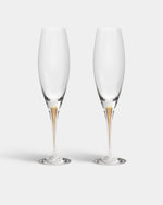 Orrefors Intermezzo Gold Champagne Flutes (7oz): Celebrate in Style - DWELL by CM