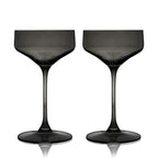 Reserve Nouveau Crystal Coupe Glasses in Smoke Set of 2 - DWELL by CMViski