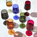 Reserve Nouveau Crystal Wine Glasses in Sunset Set of 4 - DWELL by CMViski
