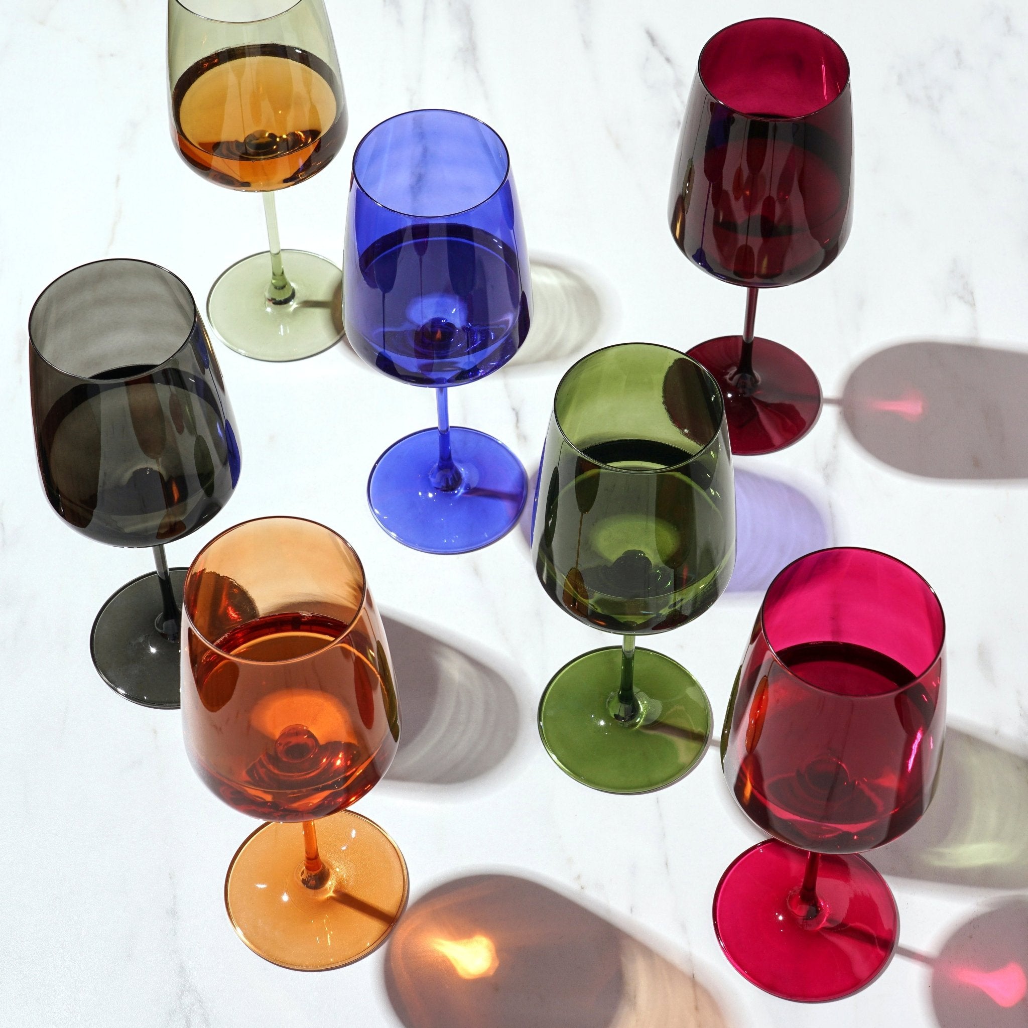 Reserve Nouveau Crystal Wine Glasses in Sunset Set of 4 - DWELL by CMViski