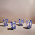 S/4 Marta Stackable Glass Blue & Clear - DWELL by CMPowered by People
