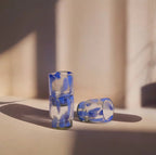 S/4 Marta Stackable Glass Blue & Clear - DWELL by CMPowered by People