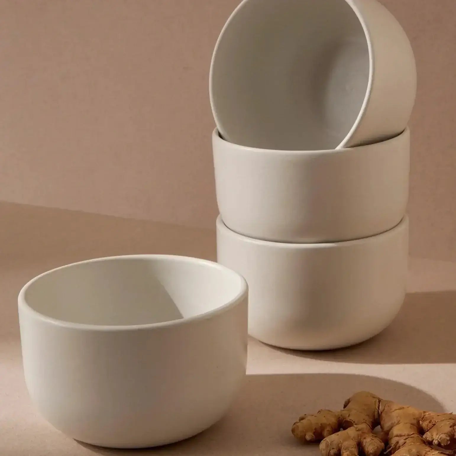 S/4 Tunisian Bowl - Matte White - DWELL by CMGHARYAN Stoneware & More North America