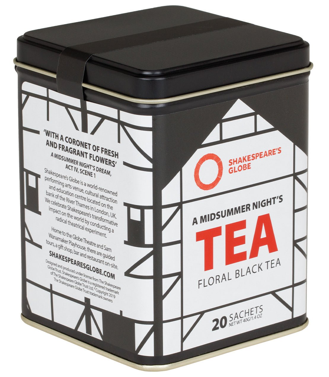 Shakespeare's Globe - A Midsummer Night's Tea, Tin of 20 Sachets - DWELL by CMHarney & Sons Fine Teas