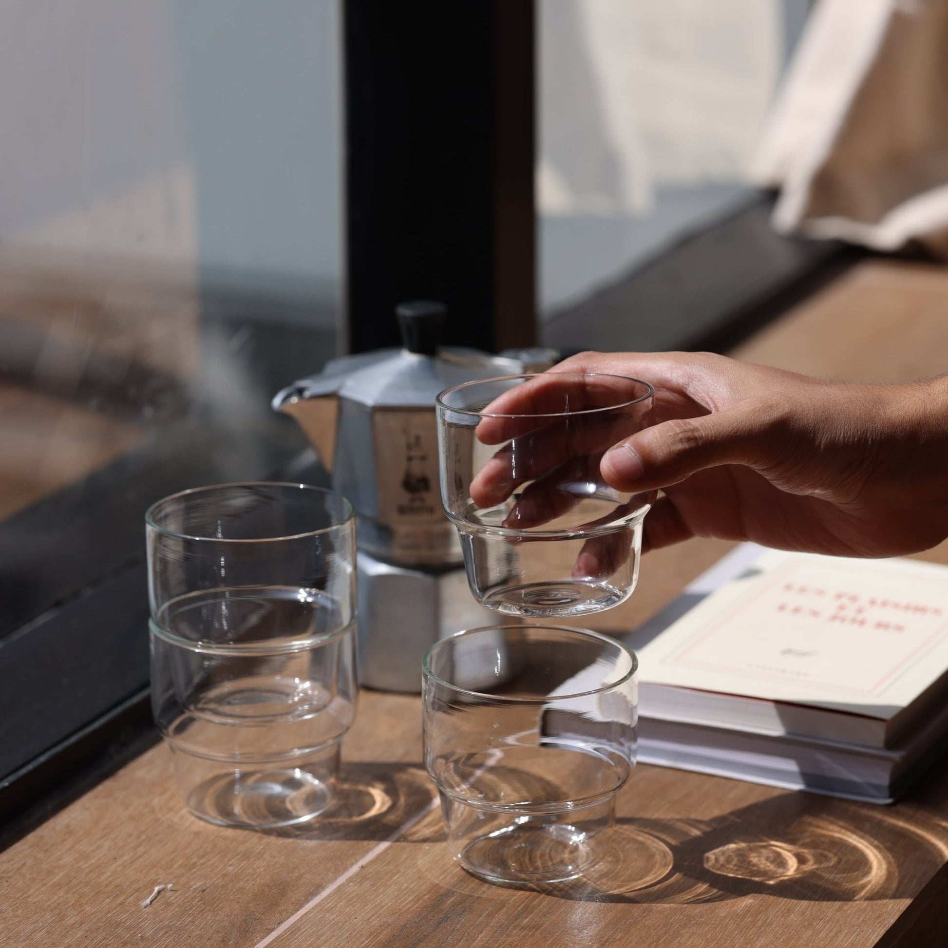 Stackable Glass Tumbler - set of 4 - DWELL by CMFleck