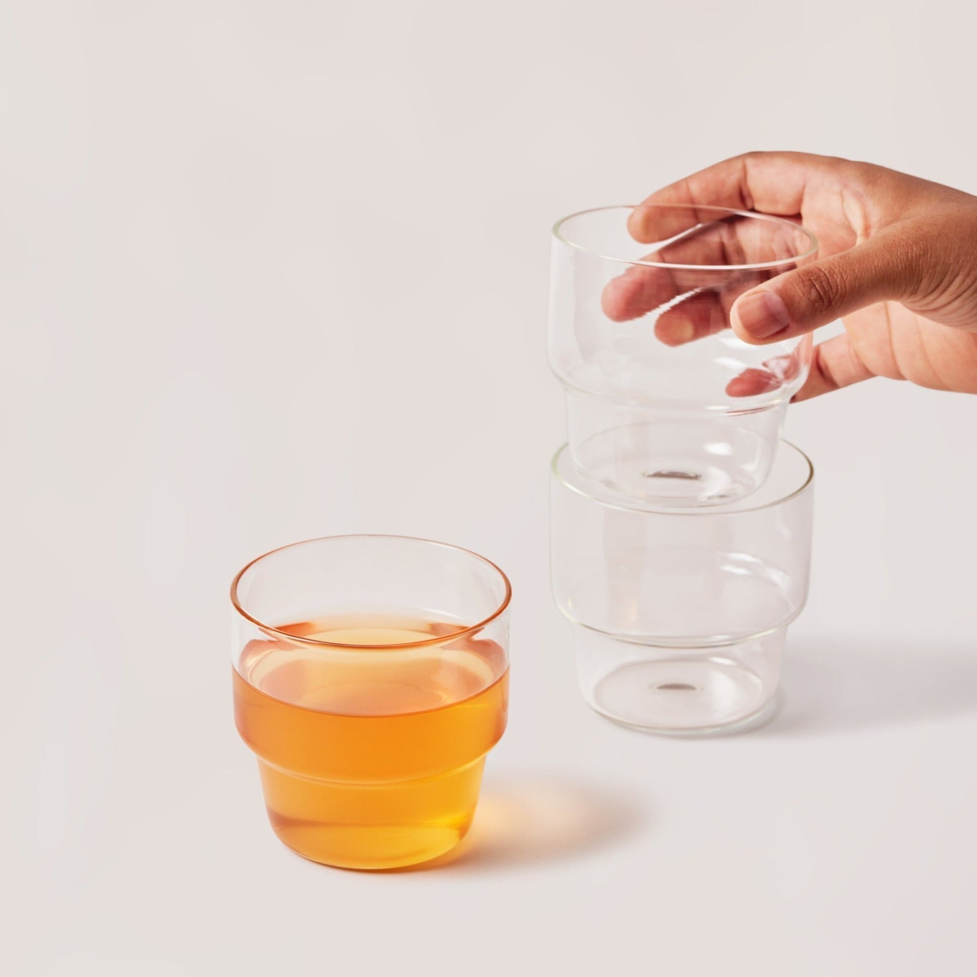 Stackable Glass Tumbler - set of 4 - DWELL by CMFleck