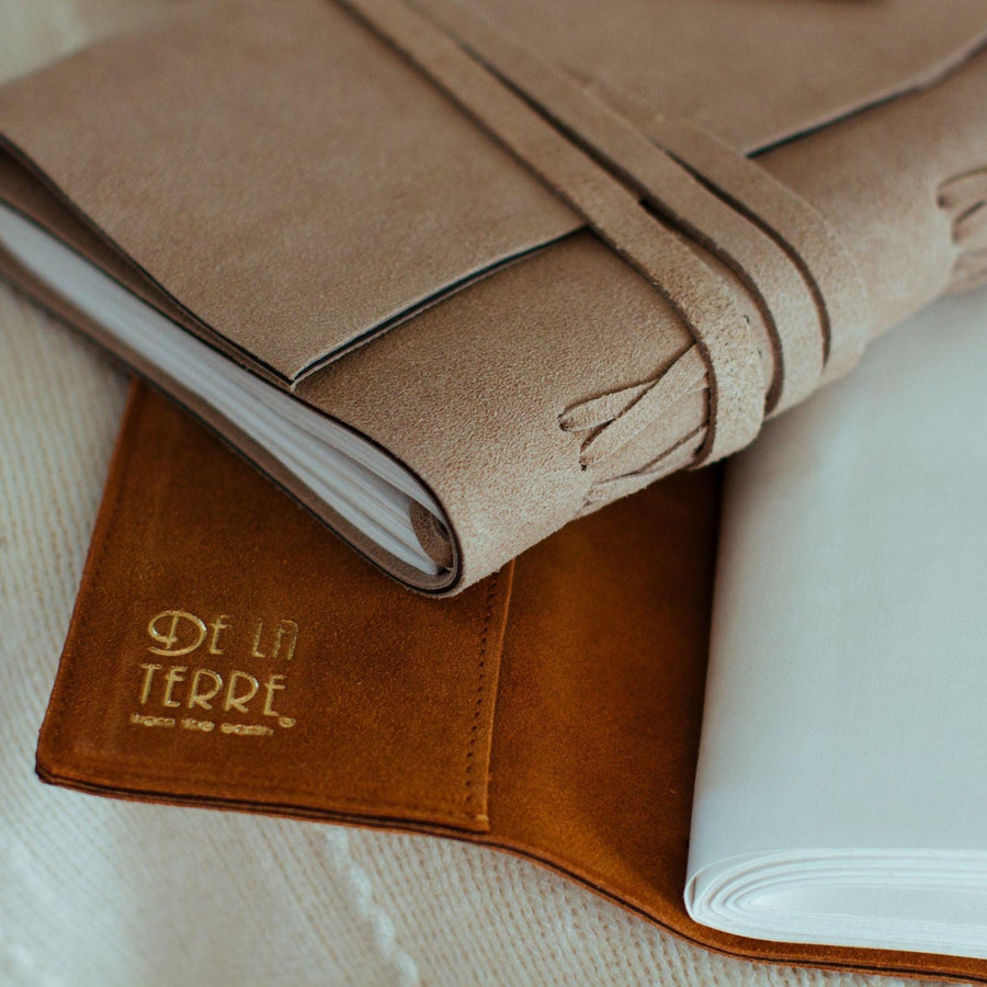 Suede Leather Bound Journals | 2 Sizes - DWELL by CMAndaluca