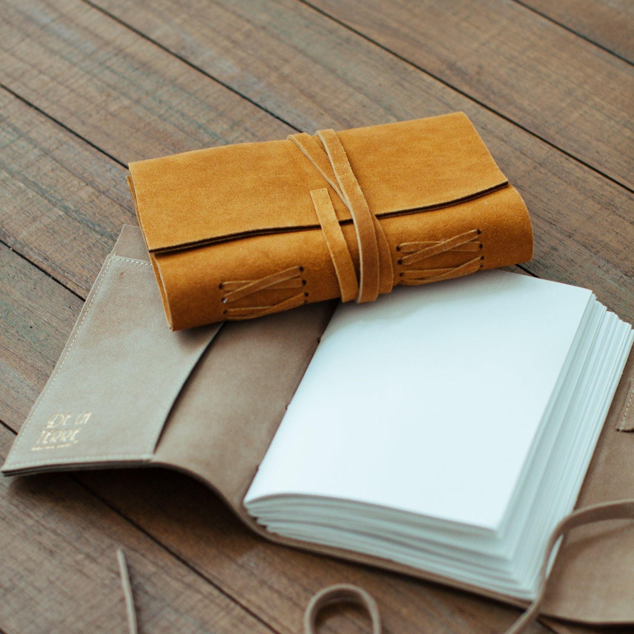 Suede Leather Bound Journals | 2 Sizes - DWELL by CMAndaluca