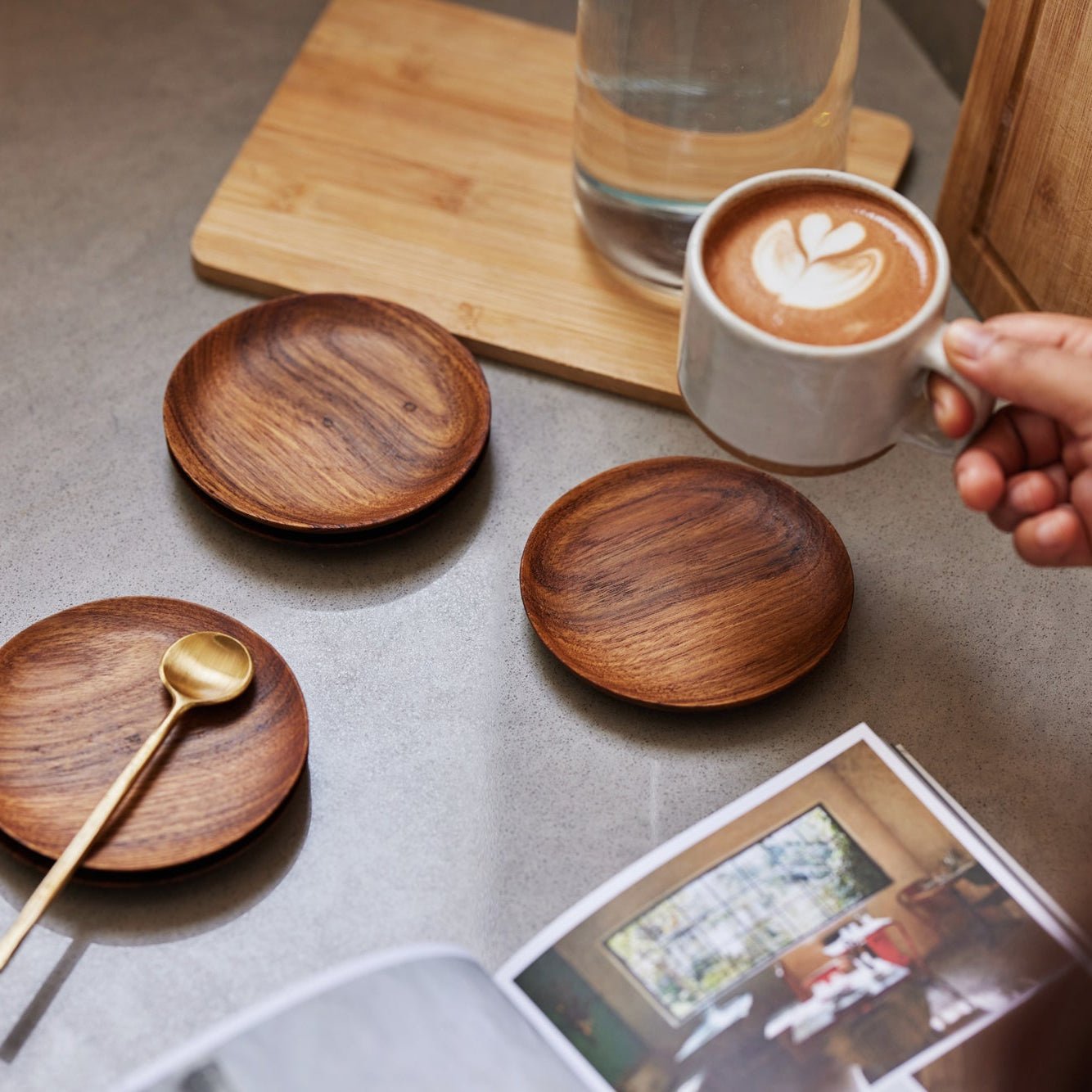 Teak Coasters - set of 4 - DWELL by CMFleck