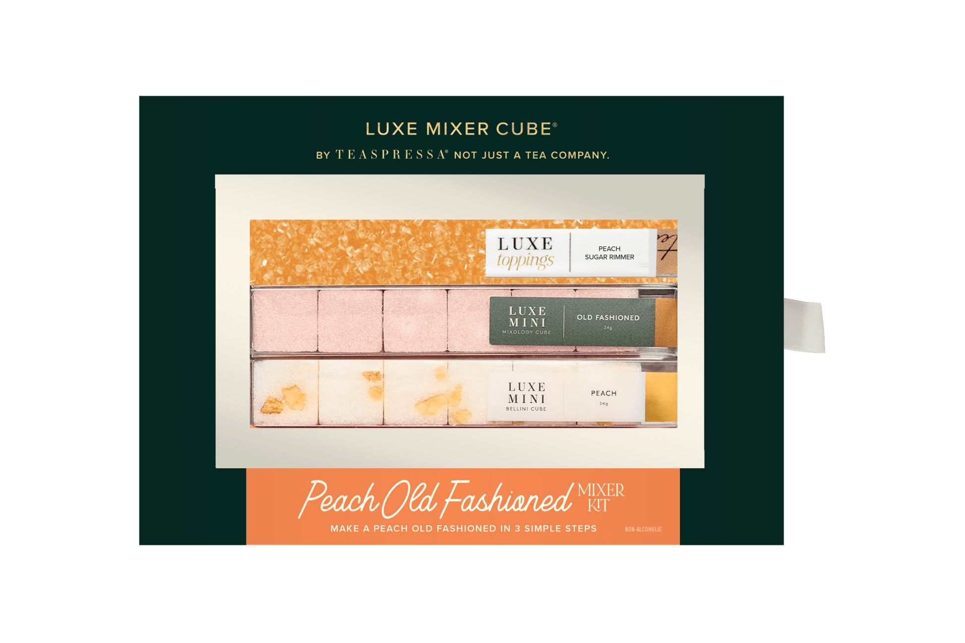 TEASPRESSA | LUXE Mixer Cube - Peached Old Fashioned Mixer Kit - DWELL by CMTEASPRESSA | LUXE Mixer Cube
